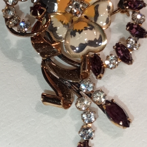 12k Gold Carl Art Enamel Brooch - Picture 4 of 16